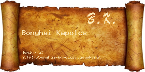 Bonyhai Kapolcs névjegykártya